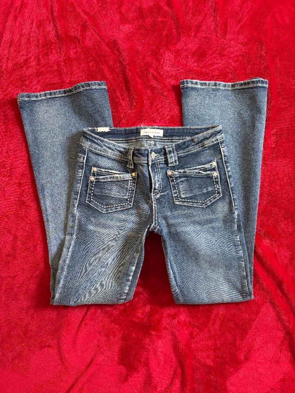 Almost Famous Y2K Thick Stitch Flap Pocket Flare Jeans - Size 7